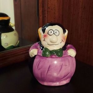 Y2k DRACULA CERAMIC COVERED CANDY & TRINKET DISH By MAGIC CREATIONS UNIQUE!
